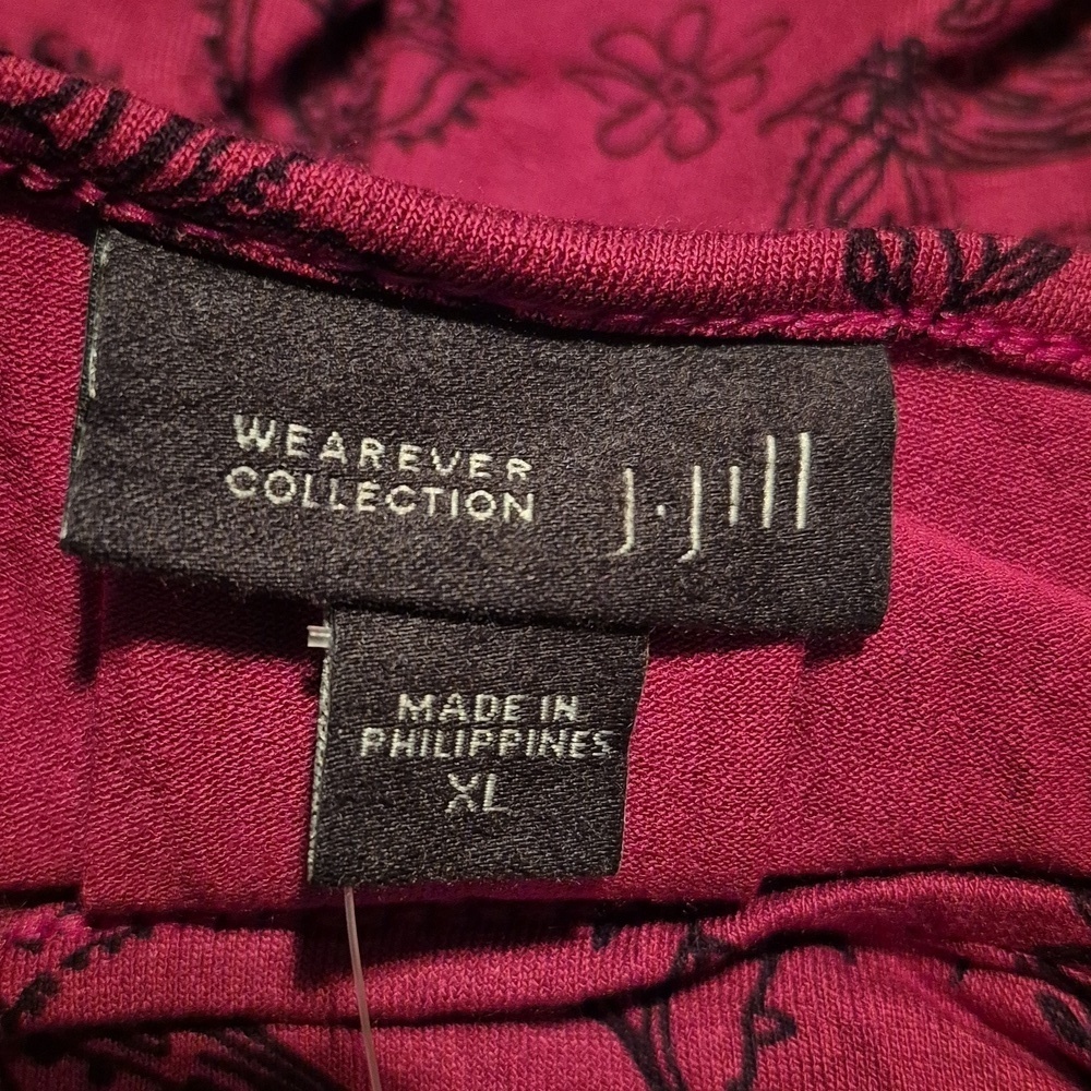 J. Jill women's size XL Boysenberry 3/4 sleeve floral design wearever Collection - Picture 7 of 8